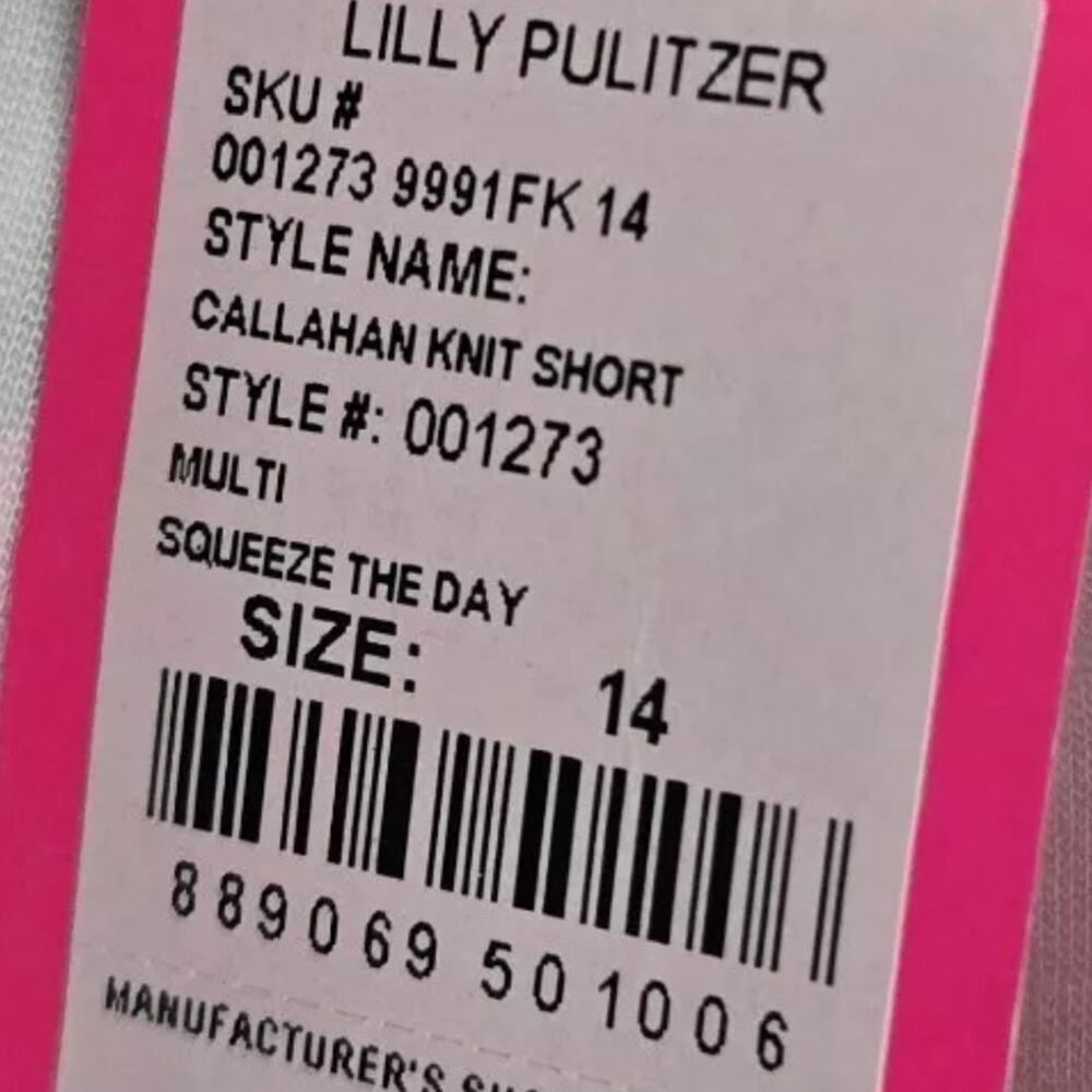 NWT Lilly Pulitzer Knit Callahan
Shorts Sz 14 Stretch pink Squeeze The Day - Picture 6 of 9
